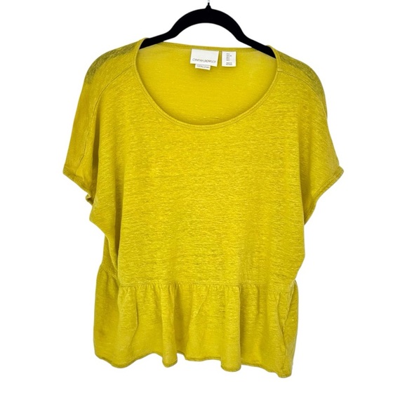 Cynthia Rowley Tops - 💛Cynthia Rowley Yellow Boxy Peplum T-Shirt